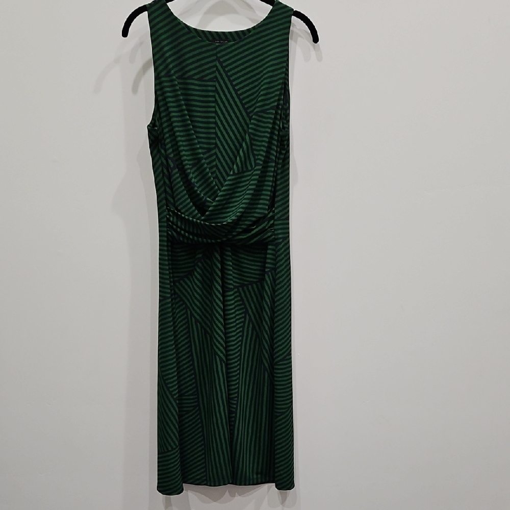 Ann Taylor Green Sheath Midi Dress Sleeveless